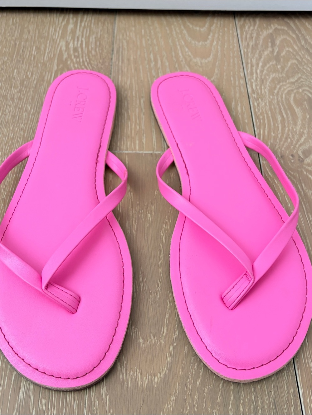 JCrew Women's Hot Pink Flip Flop Sandals Size 9 Summer Beach Chic